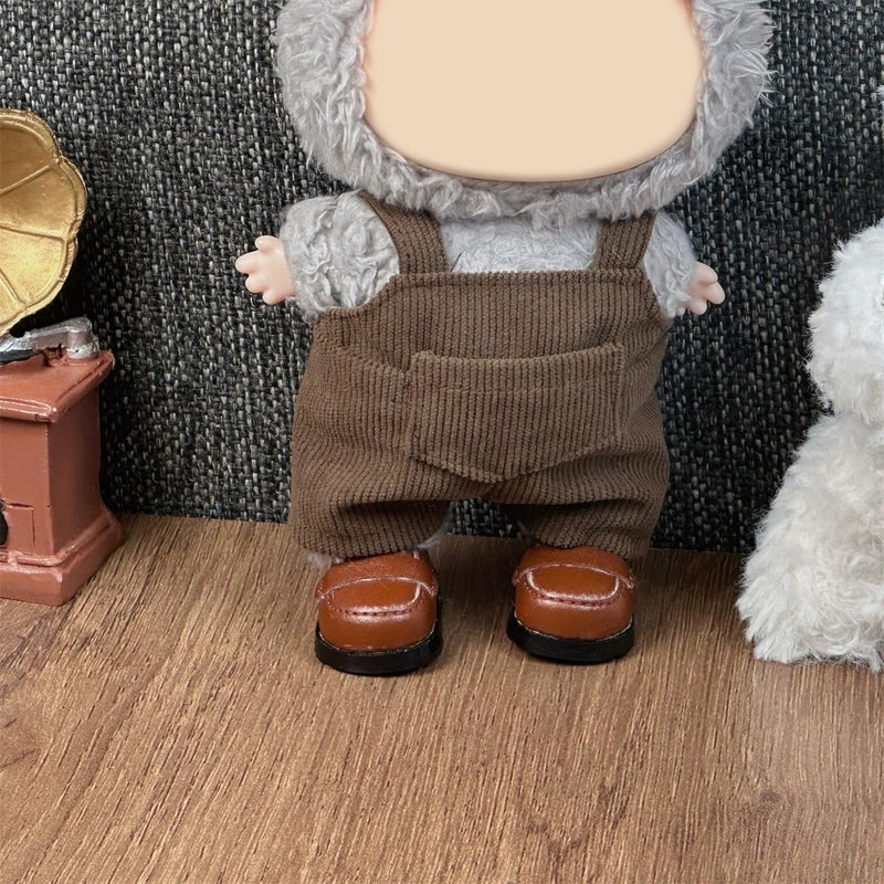 Jojedomo Compatible with Labubu Doll Shoes for 17cm Doll,Shoes Used for Labubu Accessories (A-Brown) - Image 5